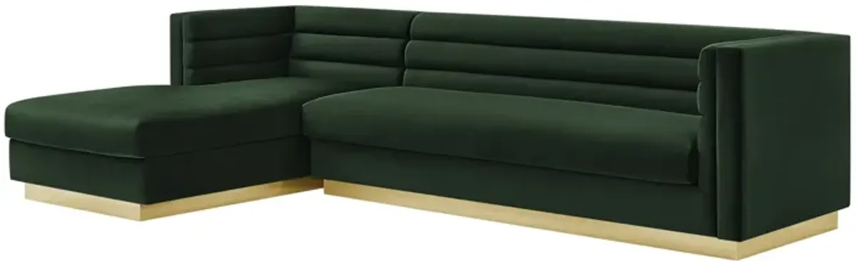 Inspired Home Eila Velvet Left Facing Chaise Sectional Sofa