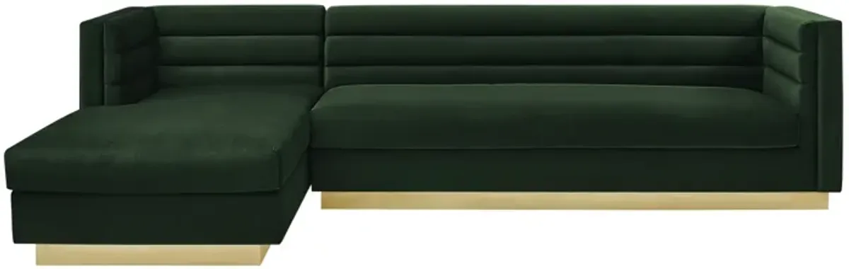 Inspired Home Eila Velvet Left Facing Chaise Sectional Sofa