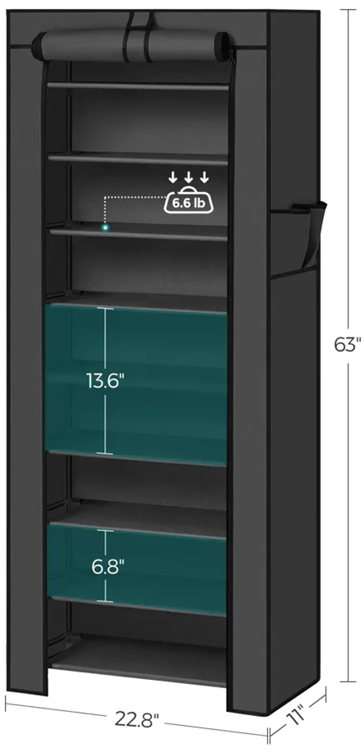 9-Tier Shoe Tower Rack with Cover 40 to 50 Pair Space Saving Shoe Storage Organizer