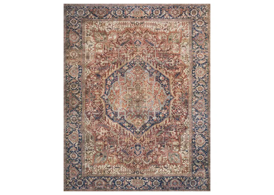 Layla LAY08 Red/Navy 3'6" x 5'6" Rug by Loloi II