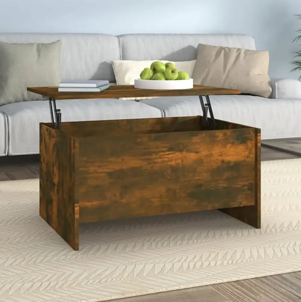 vidaXL Coffee Table Smoked Oak 31.5"x21.9"x16.3" Engineered Wood