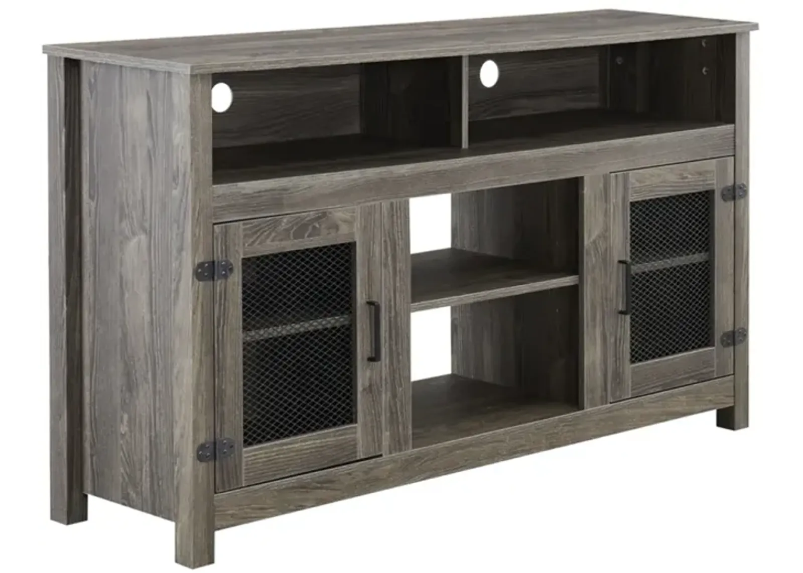 Grey TV Stand with Electric Fireplace, Fits 65" TV