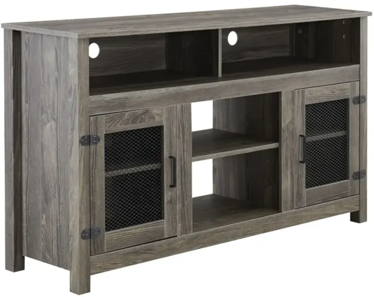 Grey TV Stand with Electric Fireplace, Fits 65" TV