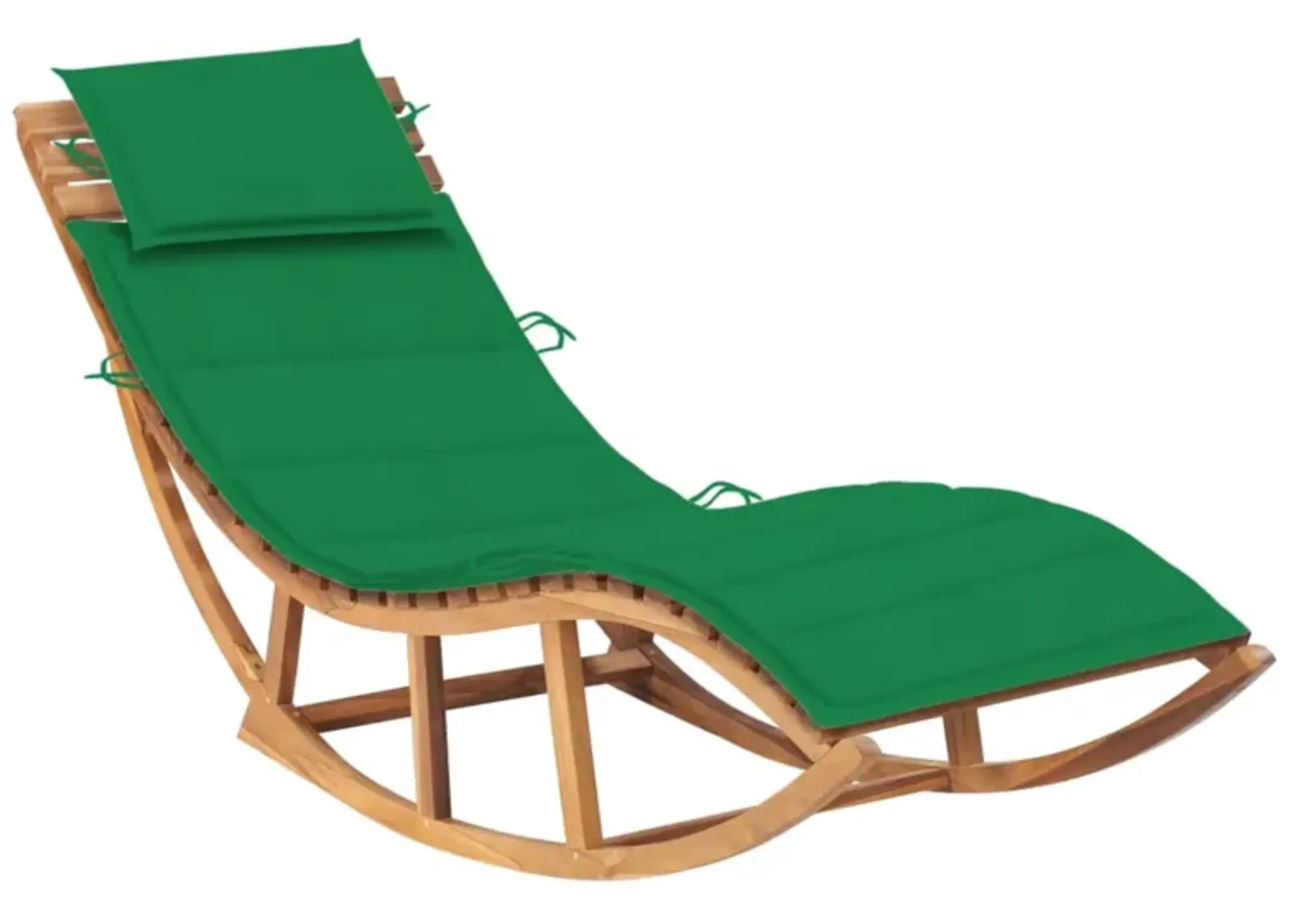 vidaXL Rocking Sun Lounger with Cushion Solid Teak Wood