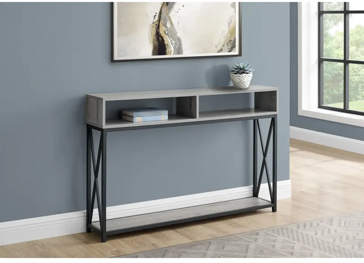 Monarch Specialties I 3572 Accent Table, Console, Entryway, Narrow, Sofa, Living Room, Bedroom, Metal, Laminate, Grey, Black, Contemporary, Modern