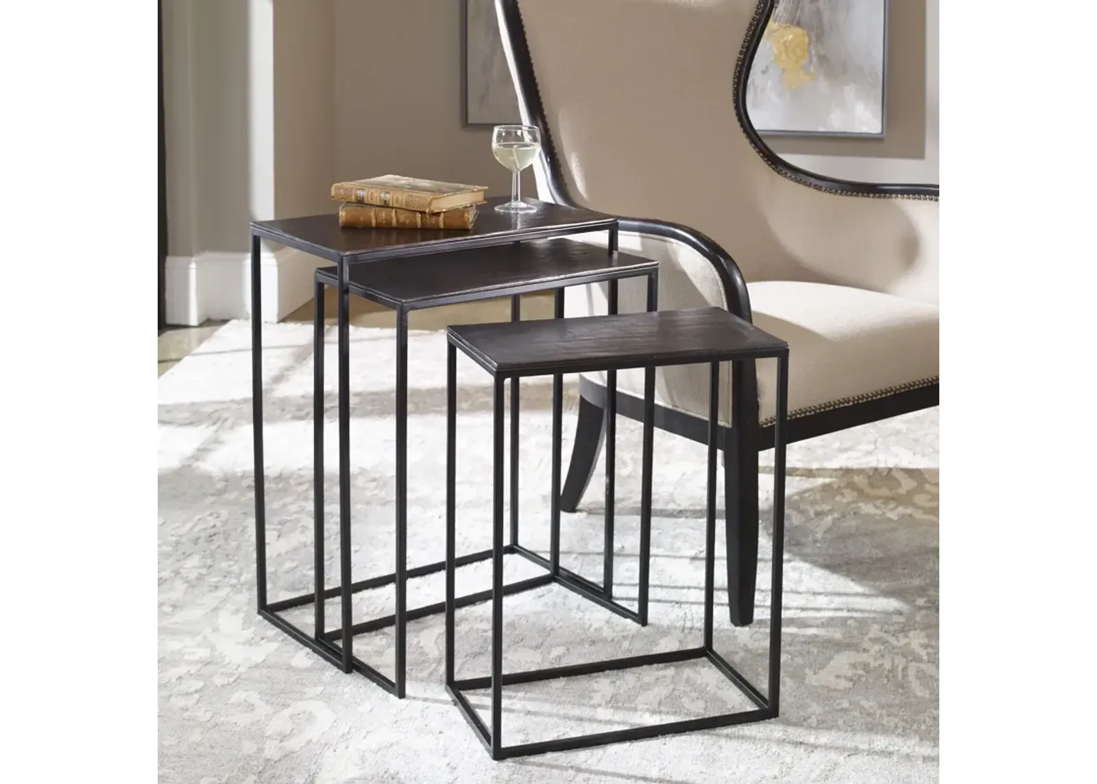 Uttermost Coreene Iron Nesting Tables S/3