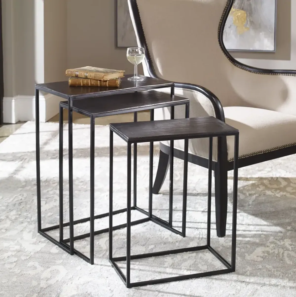 Uttermost Coreene Iron Nesting Tables S/3