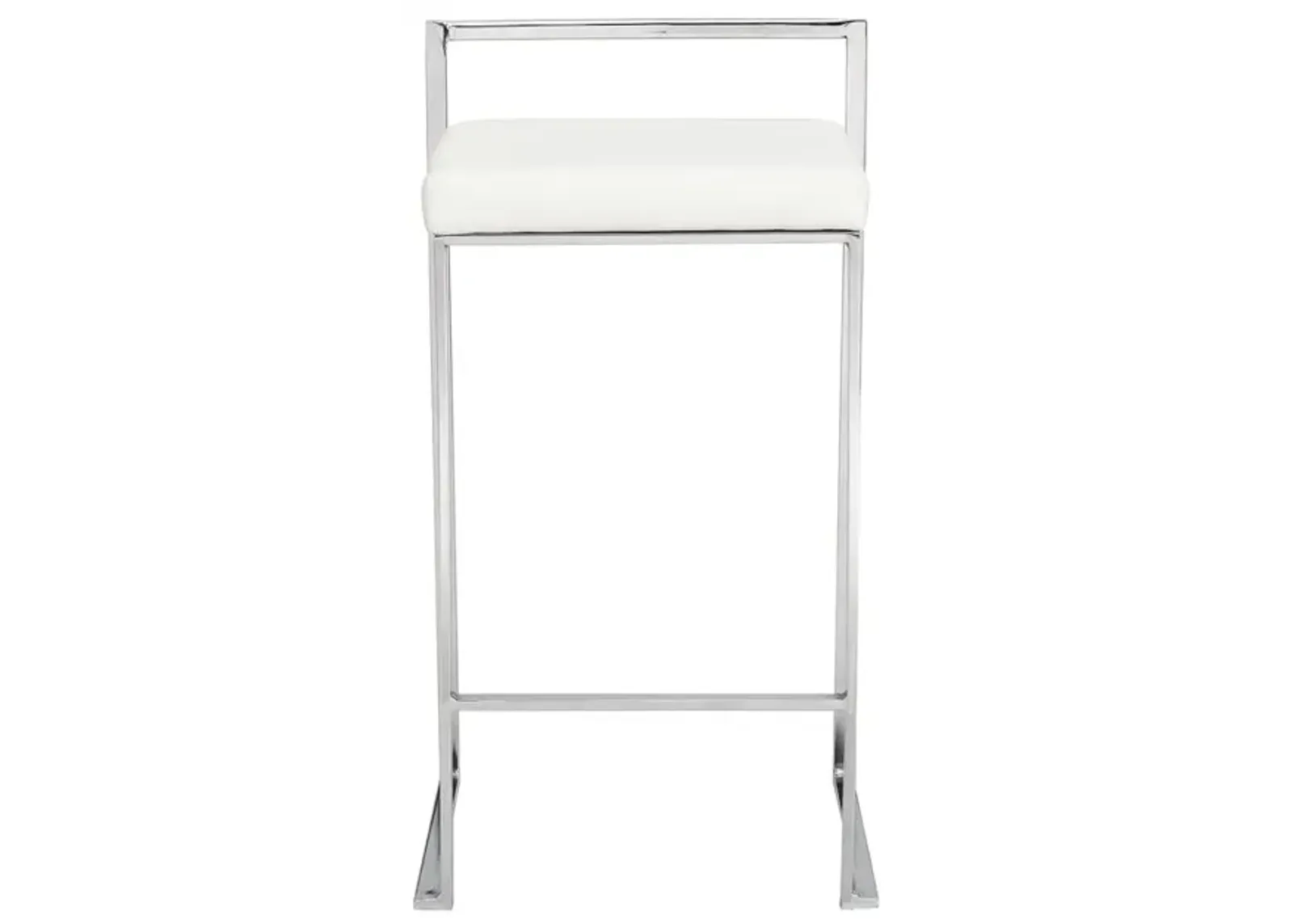 Carolina Living Lucien 25.25 Upholstered Counter Stool - Chrome - Soft White Upholstery