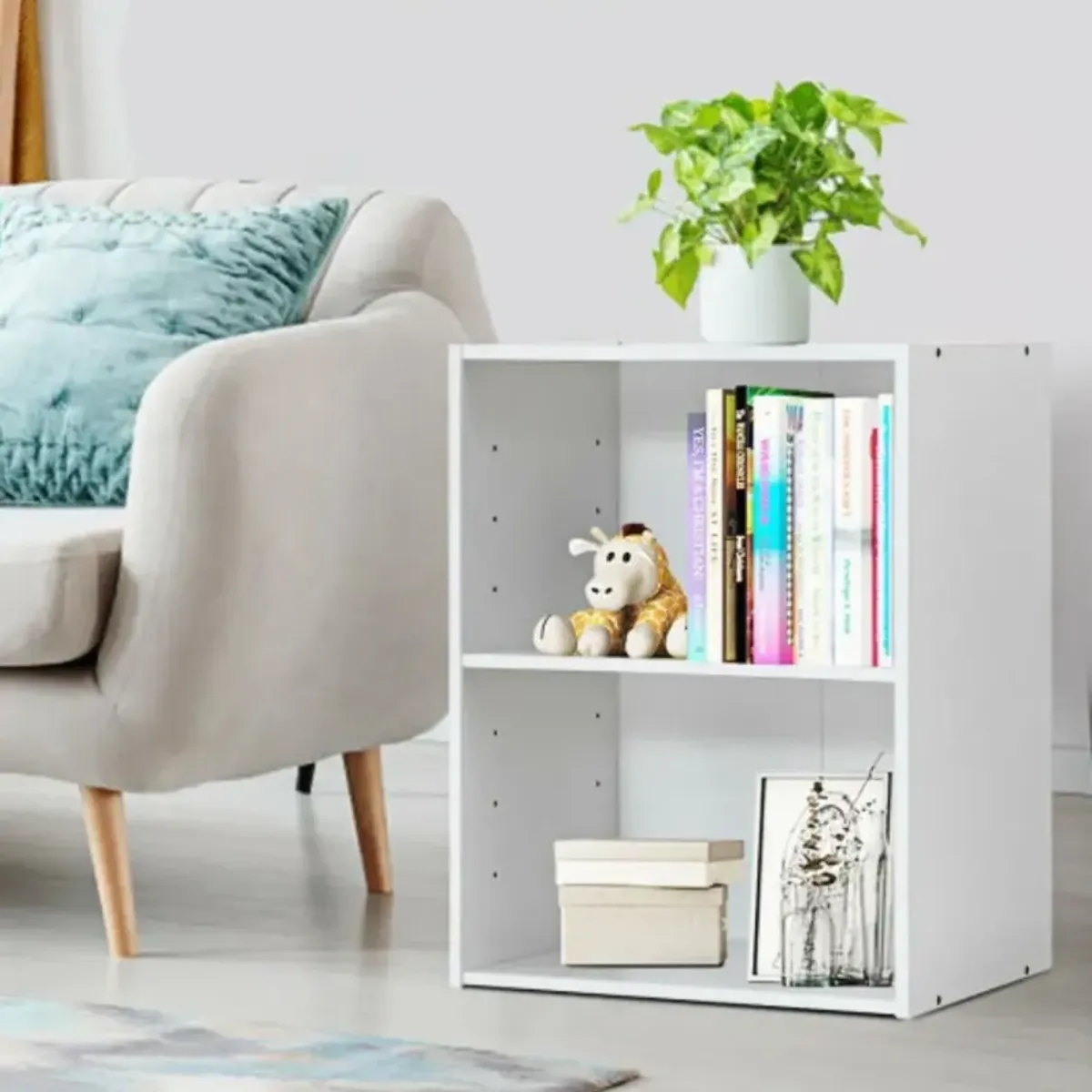 2-Layer Multifunctional Furniture Display Cabinet with Large Capacity Storage Space