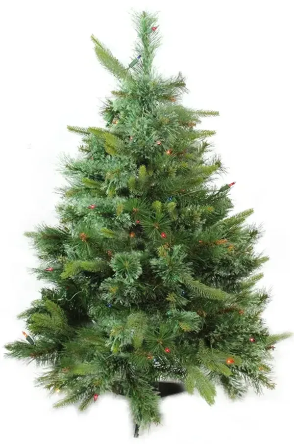 3' Pre-Lit Ashcroft Cashmere Pine Full Artificial Christmas Tree - Multi Dura Lights