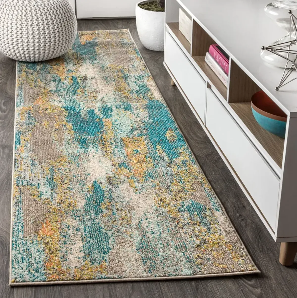 Contemporary Pop Modern Abstract Vintage Waterfall Area Rug