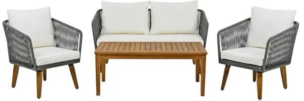 Whisen 4-Piece Patio Conversation Set, Outdoor Conversation Group with Cushions