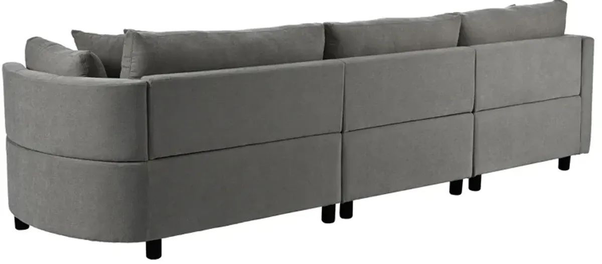 Merax Modern Fabric Sofa with Three Pillows