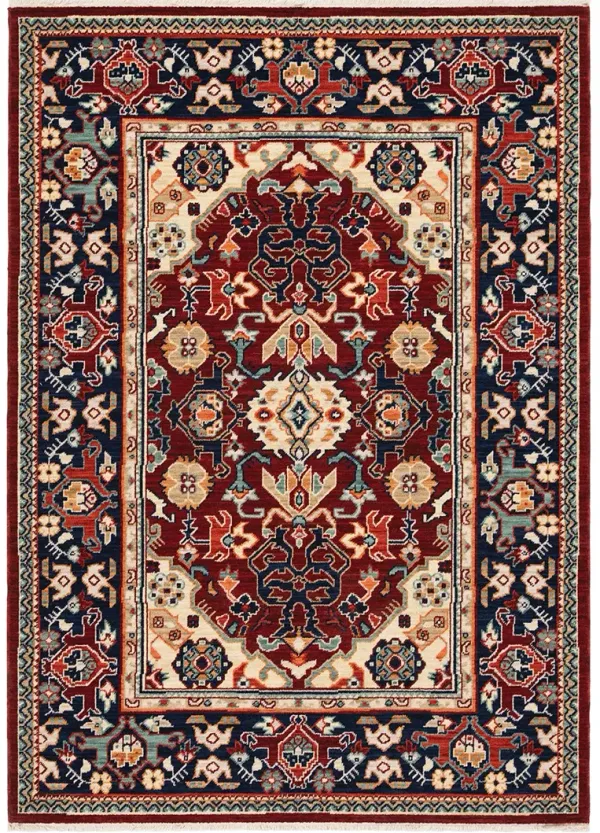 Lilihan 6'7" x 9'6" Red Rug