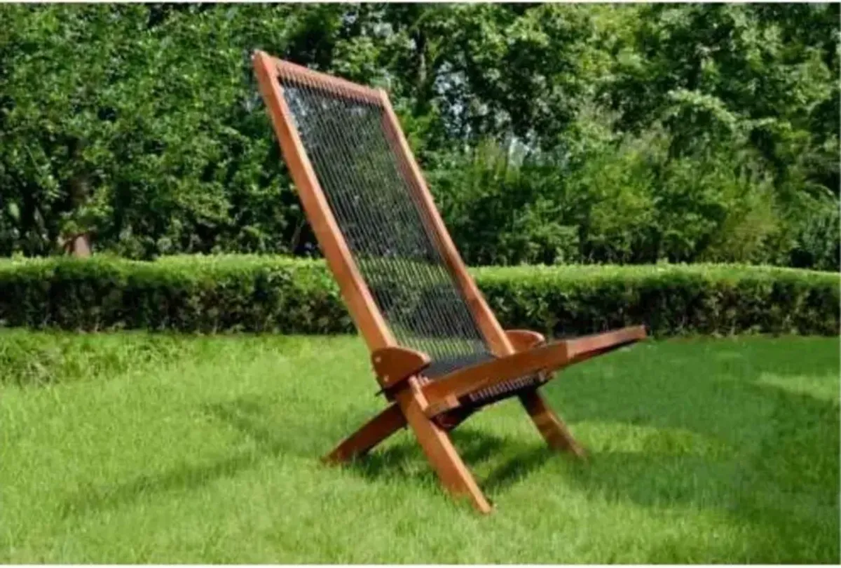 Easy Folding Roping Wood Chair For Indoor And Outdoor