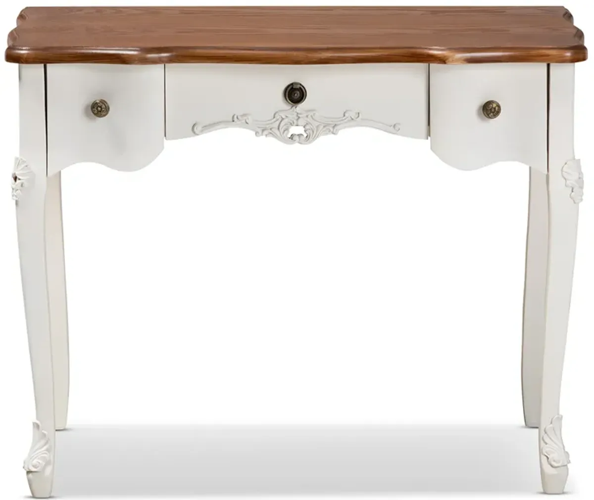 Baxton Studio Sophie French Country White Small 3 Drawer Wood Console Table