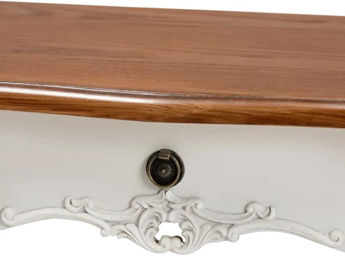 Baxton Studio Sophie French Country White Small 3 Drawer Wood Console Table