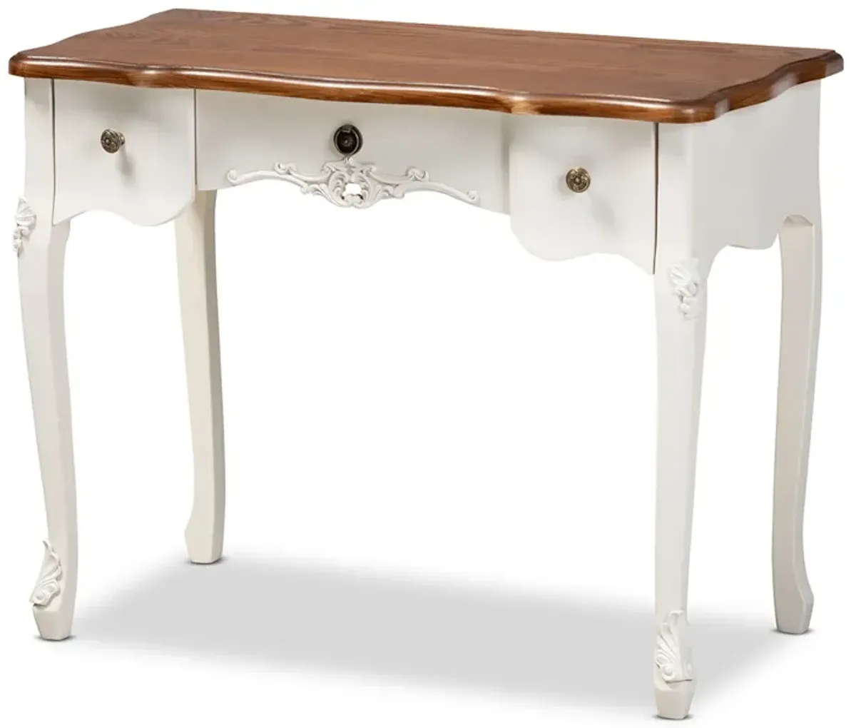 Baxton Studio Sophie French Country White Small 3 Drawer Wood Console Table