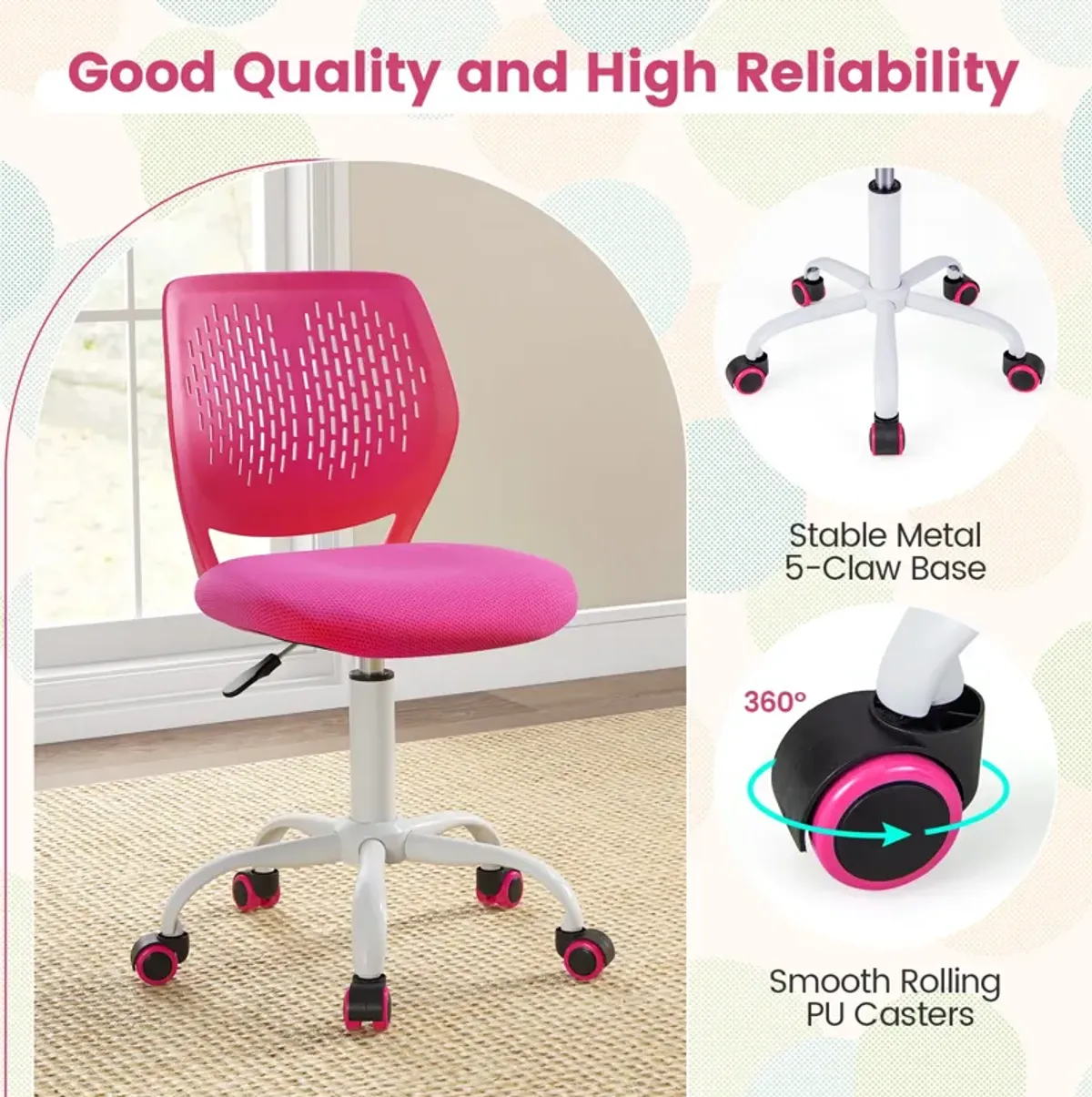 Ergonomic Children Study Chair with Adjustable Height