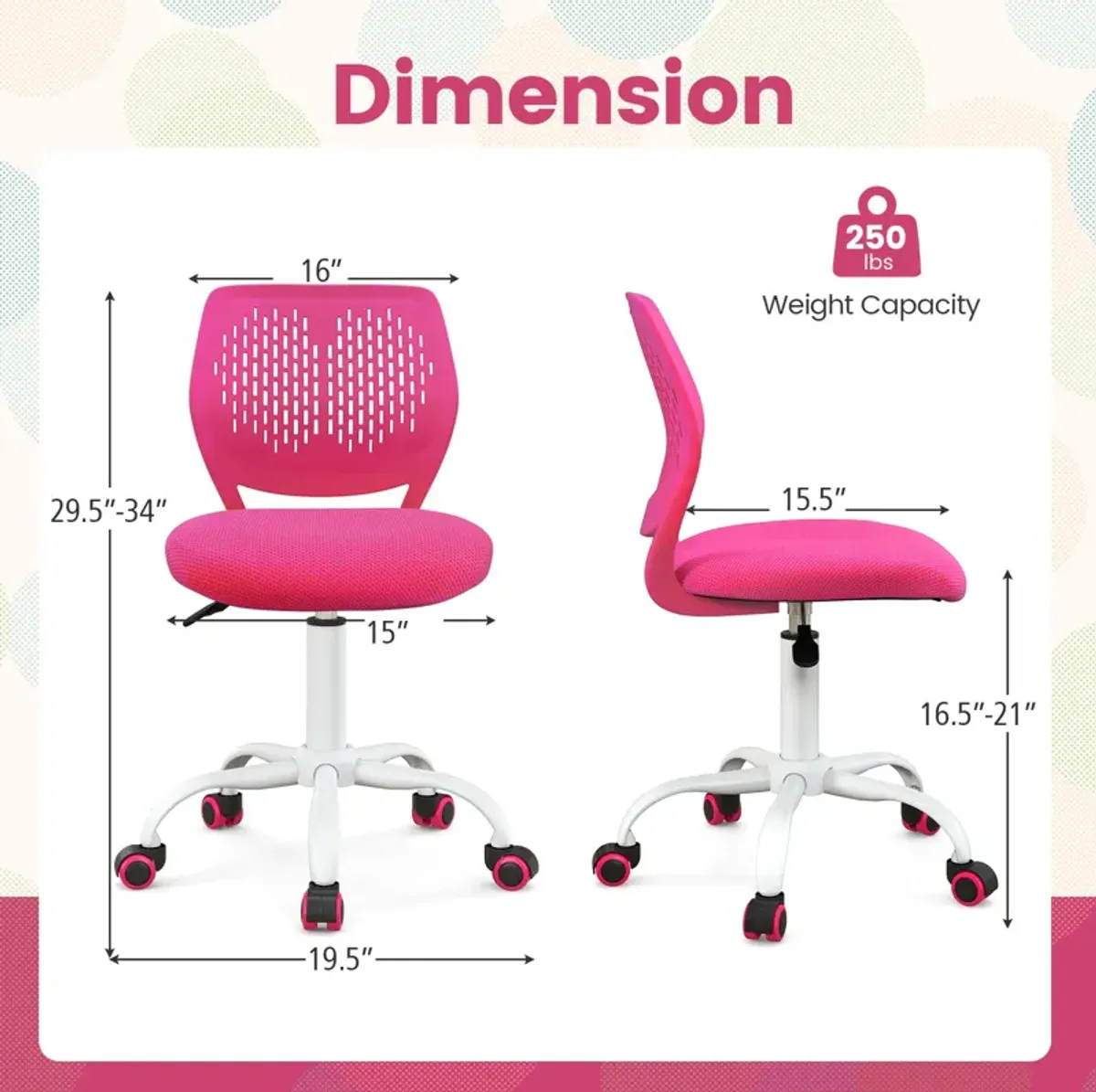 Ergonomic Children Study Chair with Adjustable Height