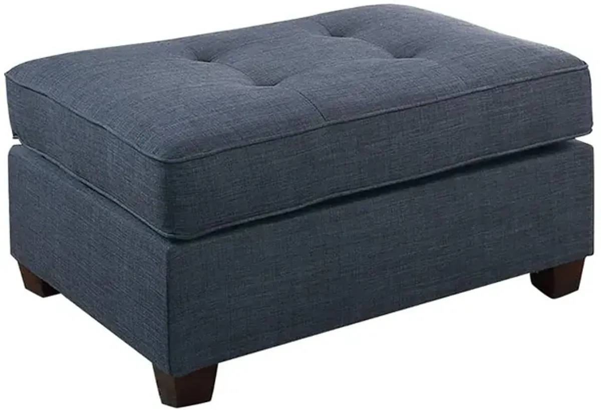 Fabric cocktail Ottoman with Button Tufted Seat in Dark Blue(D0102H5LRWT)