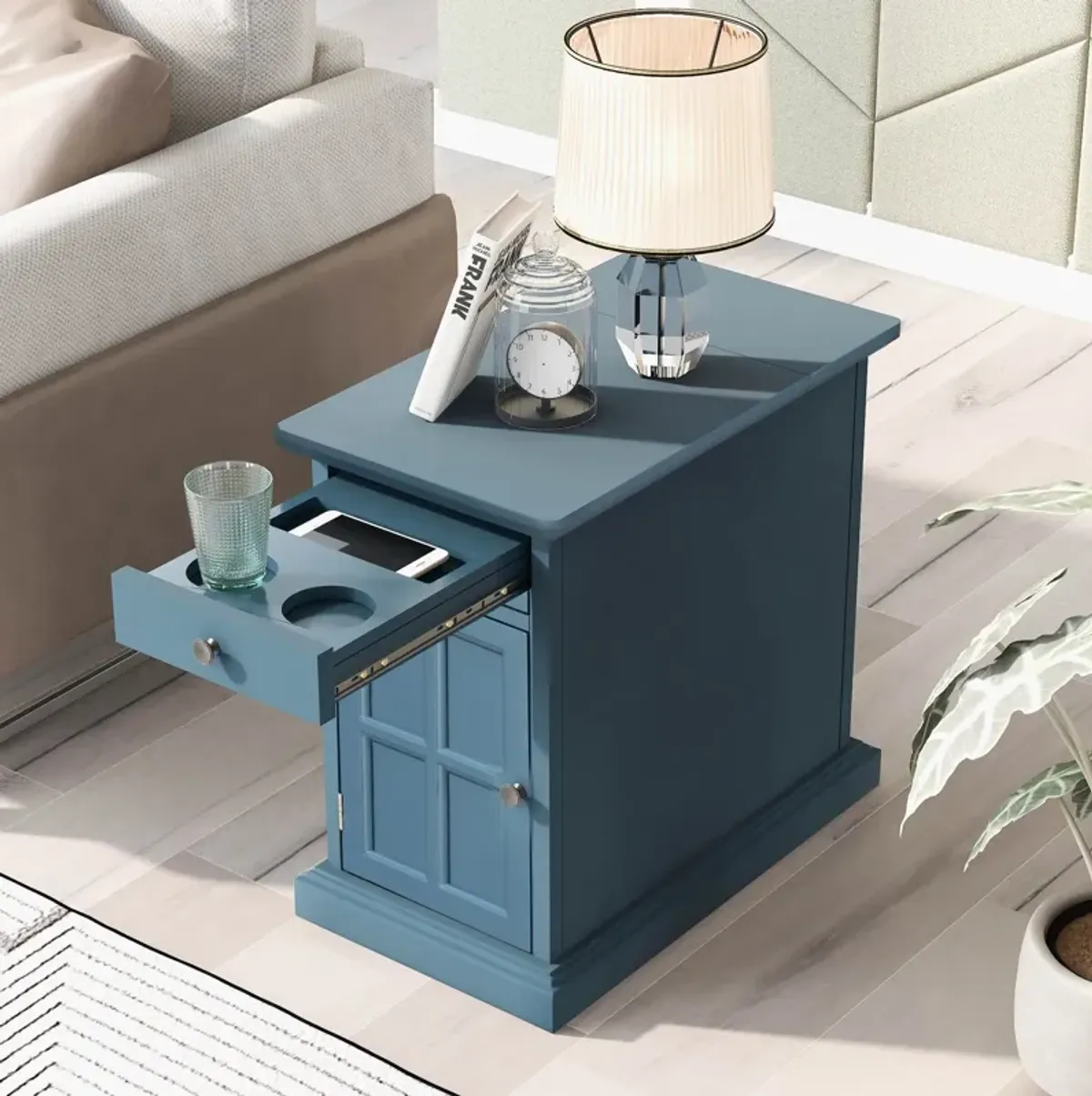 Merax Classic Multifunctional End Table with USB Ports