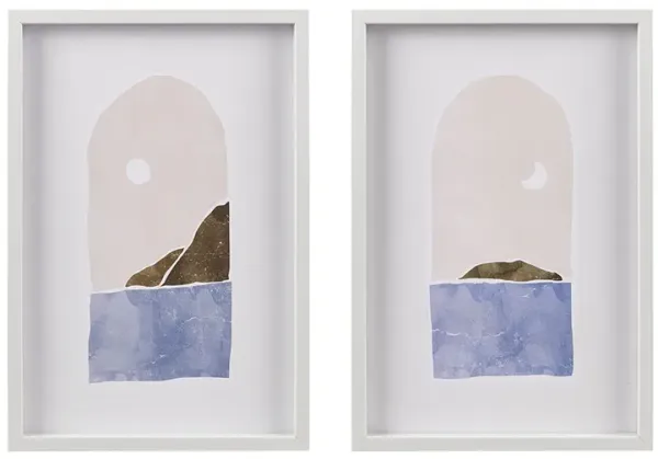 Gracie Mills Bridges 2-Piece Coastal Paradise Framed Wall Art Set