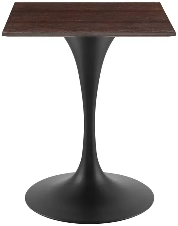 Modway - Lippa 24" Wood Square Dining Table Black Cherry Walnut