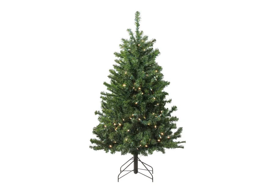 4' Pre-Lit Medium Canadian Pine Artificial Christmas Tree - Candlelight LED Lights