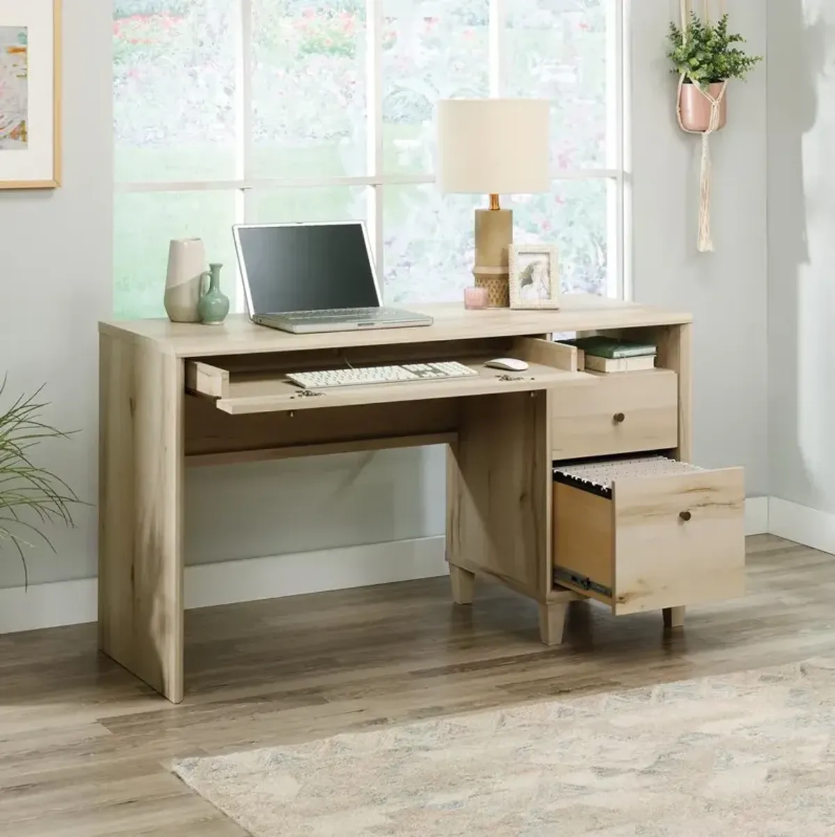 Sauder Willow Place Single Ped Desk Pm