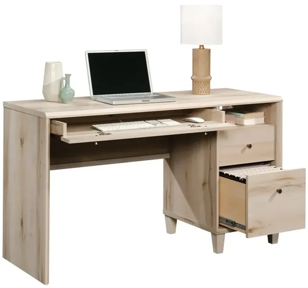 Sauder Willow Place Single Ped Desk Pm