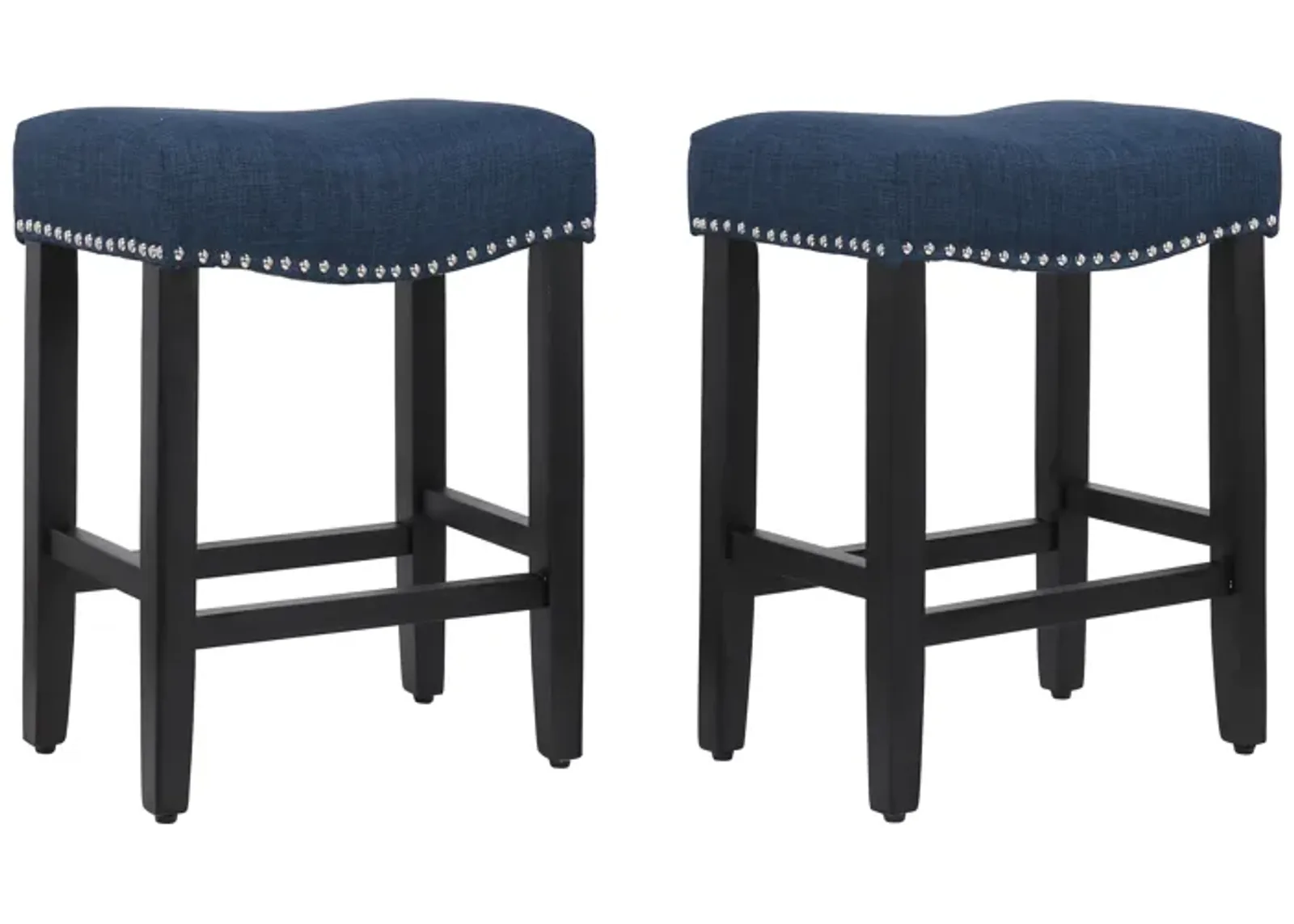 WestinTrends 24" Upholstered Saddle Seat Counter Stool (Set of 2)