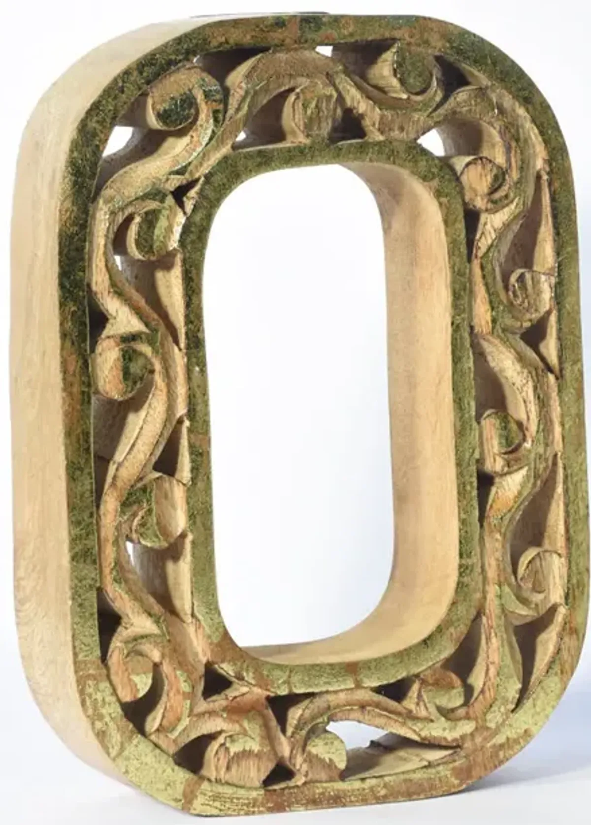 Vintage Natural Gold Handmade Eco-Friendly "O" Alphabet Letter Block For Wall Mount & Table Top Décor