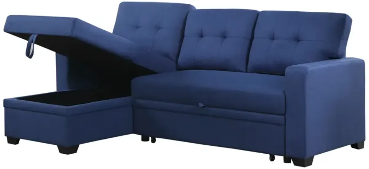 Upholstered Pull Out Sectional Sofa With Chaise