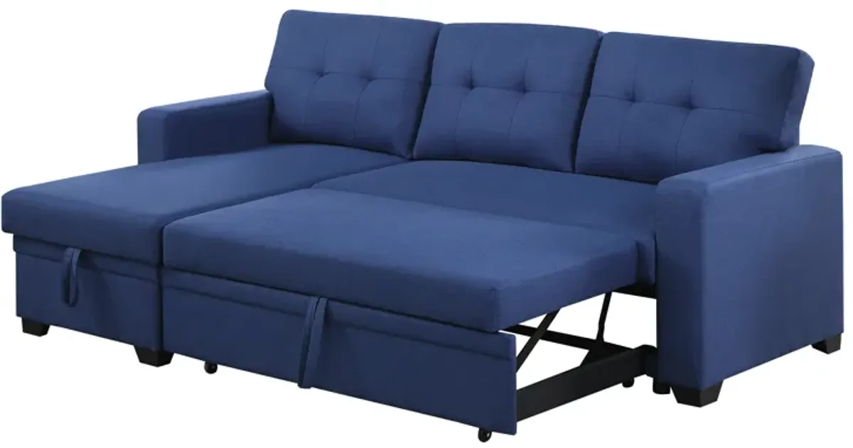 Upholstered Pull Out Sectional Sofa With Chaise