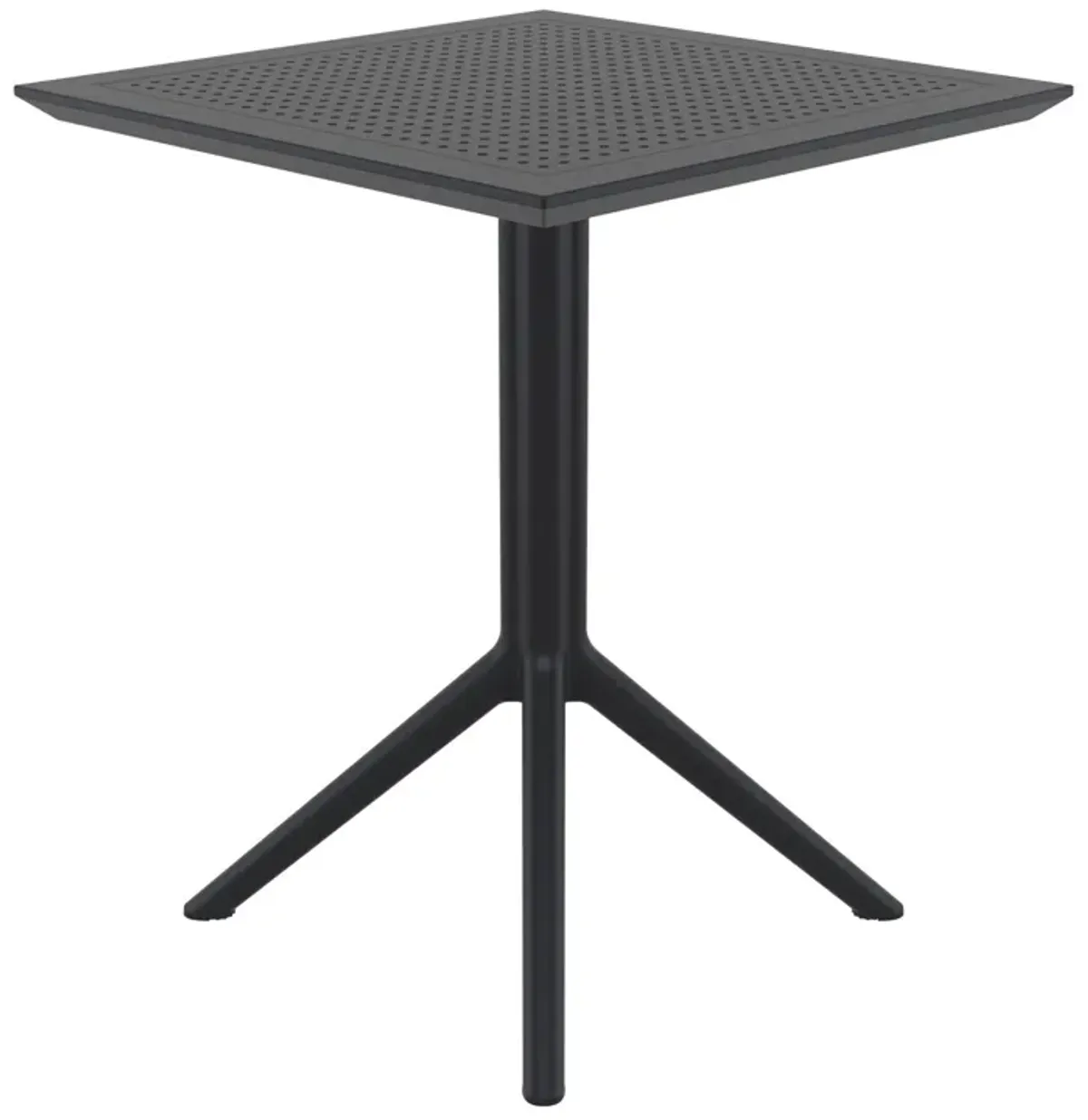 29.5" Black Folding Square Outdoor Patio Dining Table