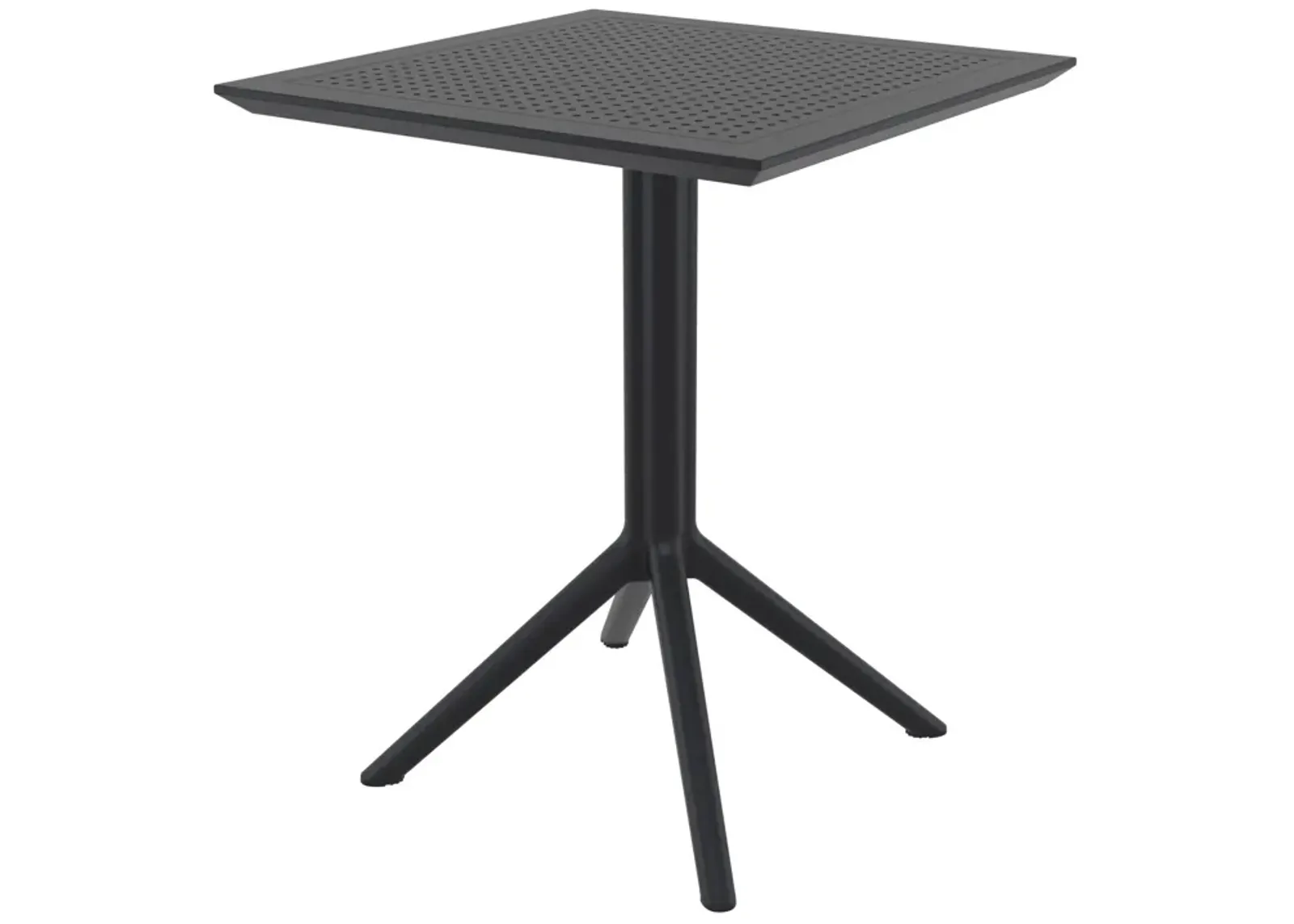 29.5" Black Folding Square Outdoor Patio Dining Table