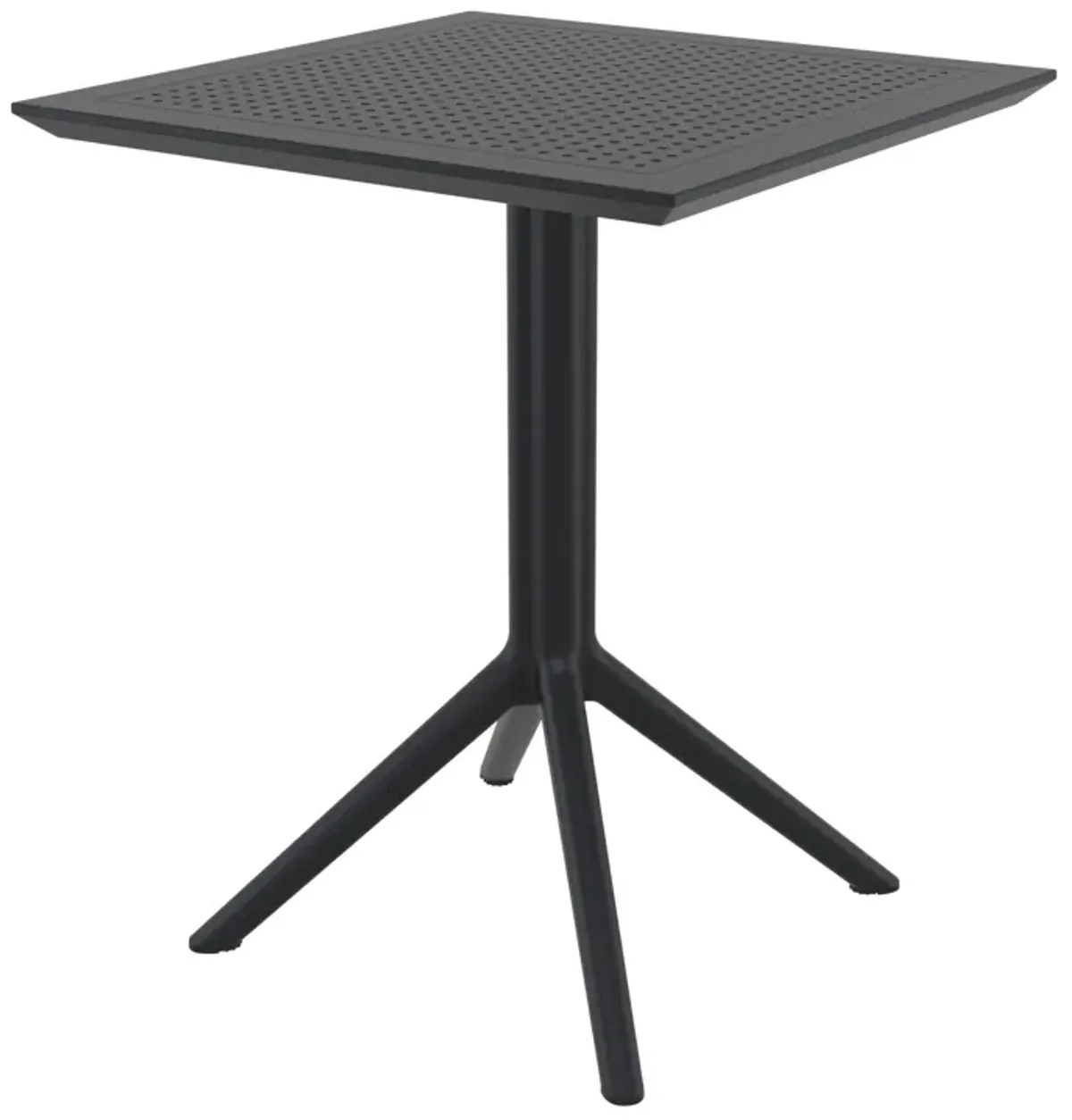 29.5" Black Folding Square Outdoor Patio Dining Table