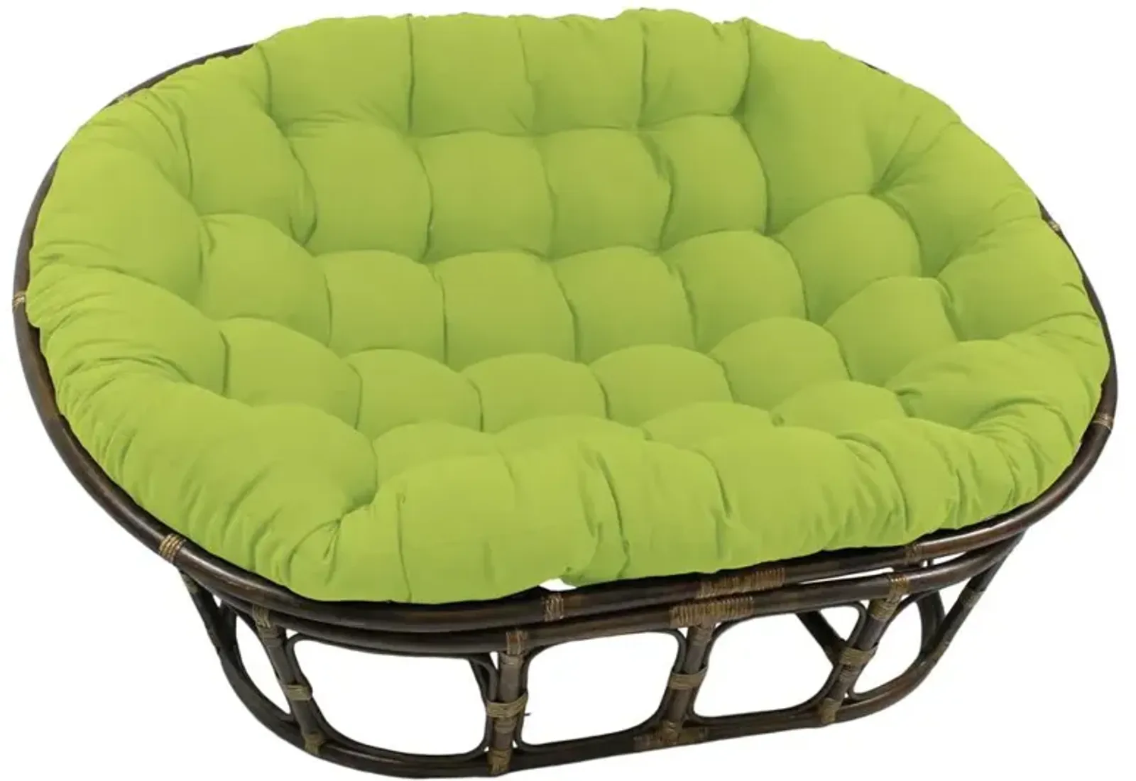 International Caravan Rattan Double Papasan  Chair with Twill Cushion