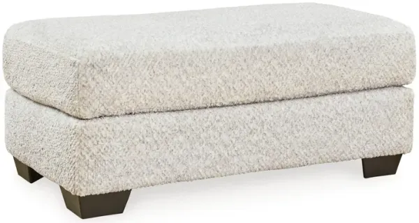 Emma 44 Inch Ottoman, Plush Cushioned Top, Soft Gray Polyester Upholstery - Benzara