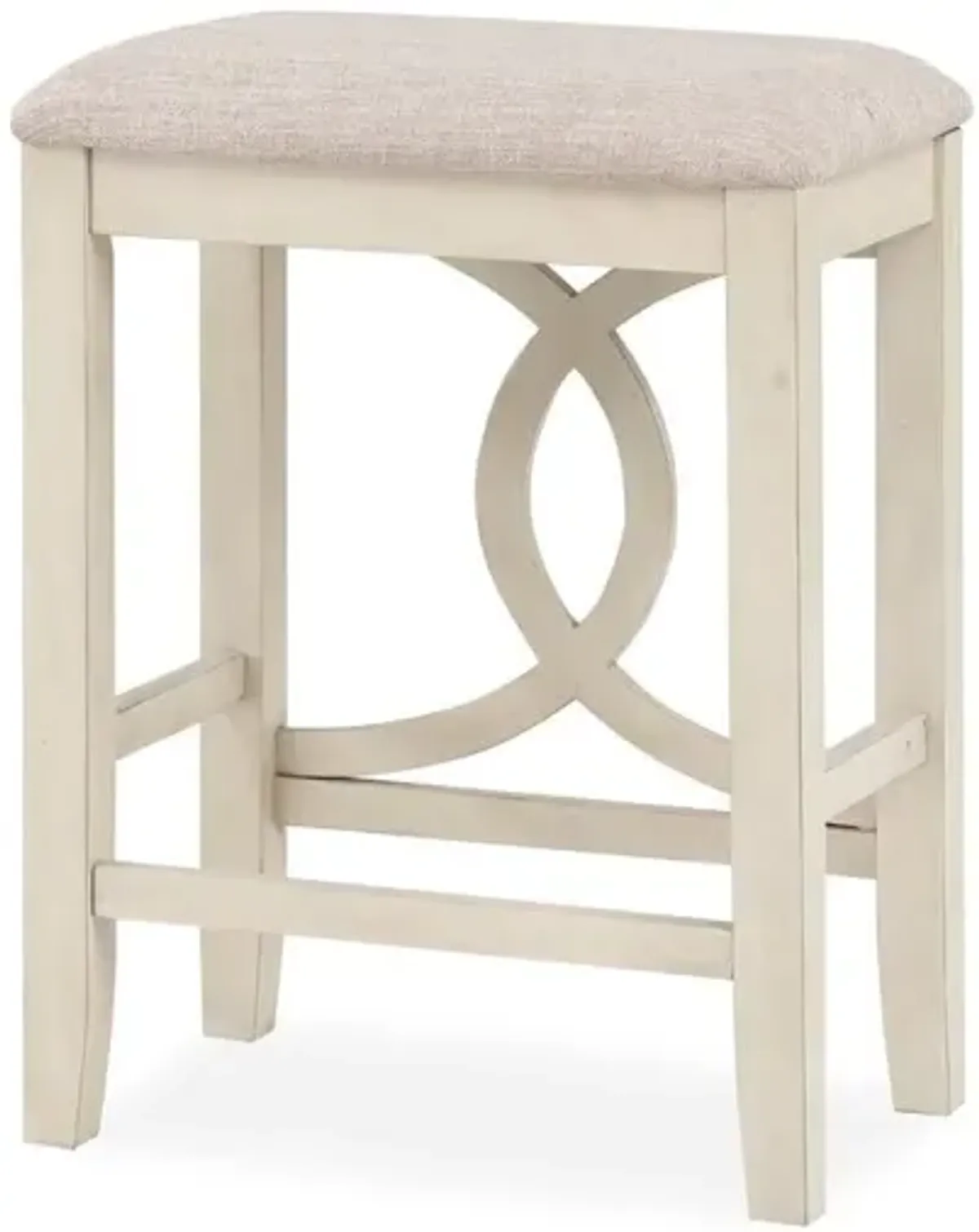 New Classic Furniture Bella Wood Counter Stool with Fabric Seat in Bisque Beige (Set of 2)