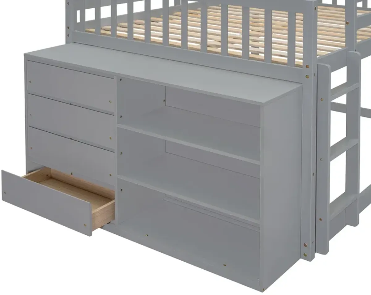 Merax Modern Bunk Bed with 4 Drawers