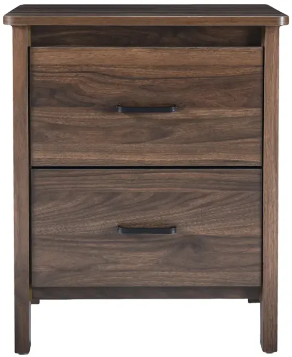 Streamdale Contemporary Faux Wood Nightstand with Storage Drawers & Sleek Design