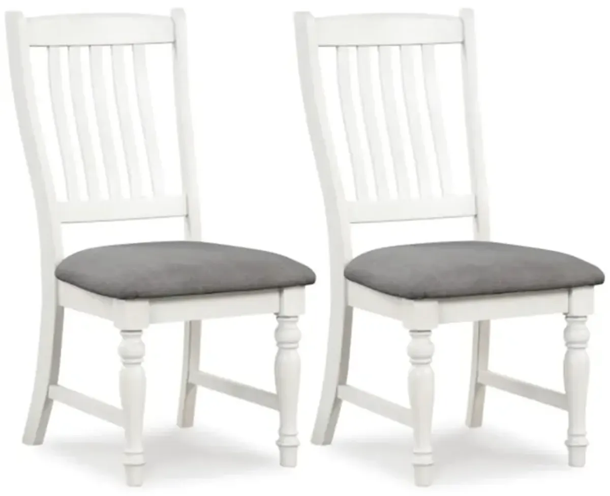 Hivvago Set of 2 Dining Chairs Kitchen Side Chair with Solid Wood Legs-White