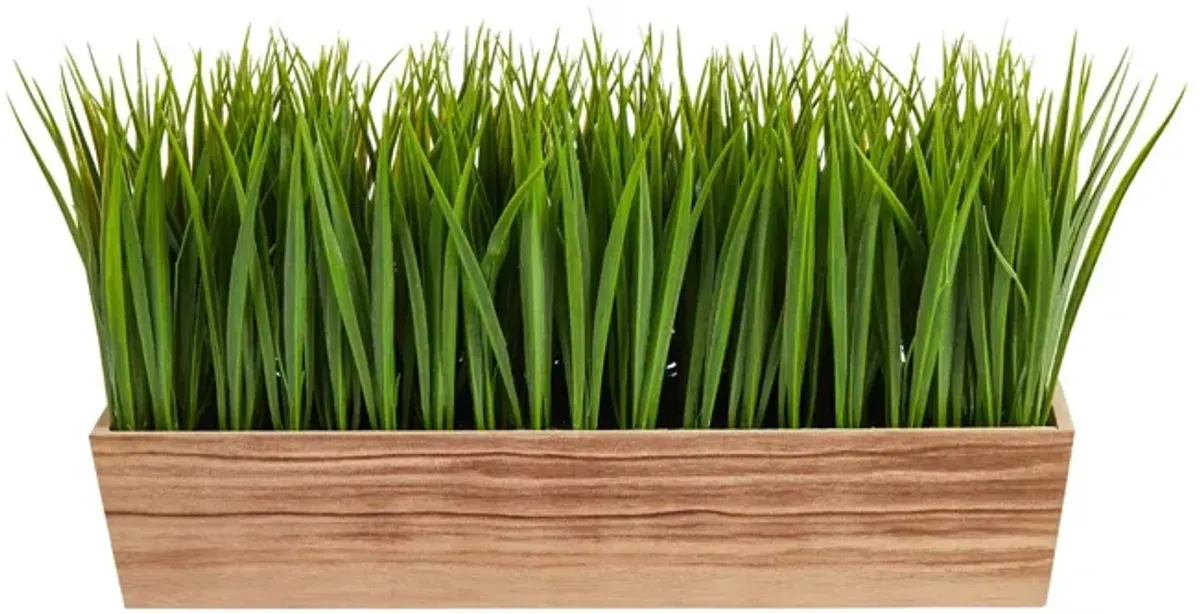 Nearly Natural 20-in Vanilla Grass Artificial Plant in Decorative Planter