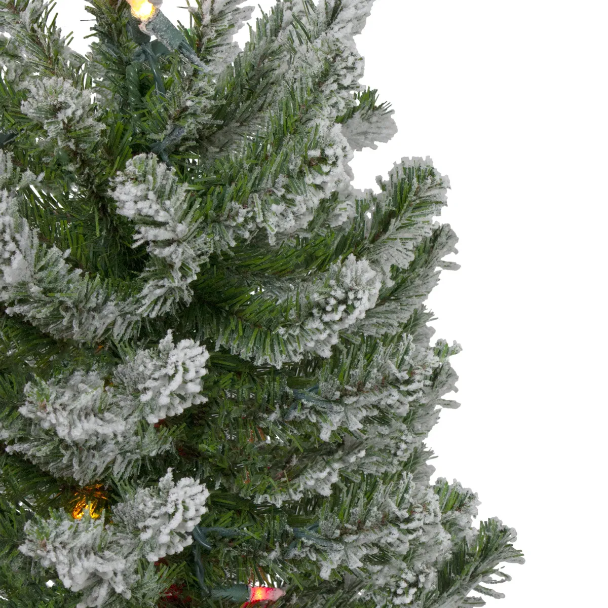 6' Pre-Lit Flocked Alpine Artificial Christmas Tree - Multi Lights