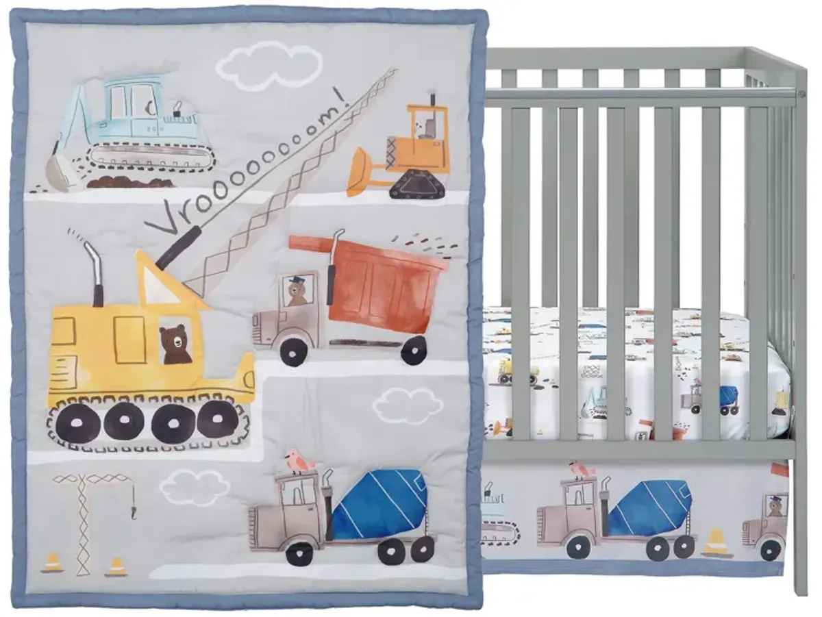 Bedtime Originals Construction Zone 3-Piece Trucks Nursery Baby Crib Bedding Set