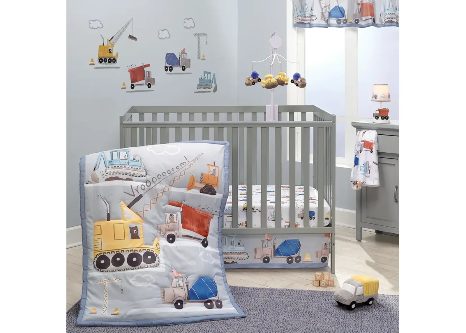 Bedtime Originals Construction Zone 3-Piece Trucks Nursery Baby Crib Bedding Set