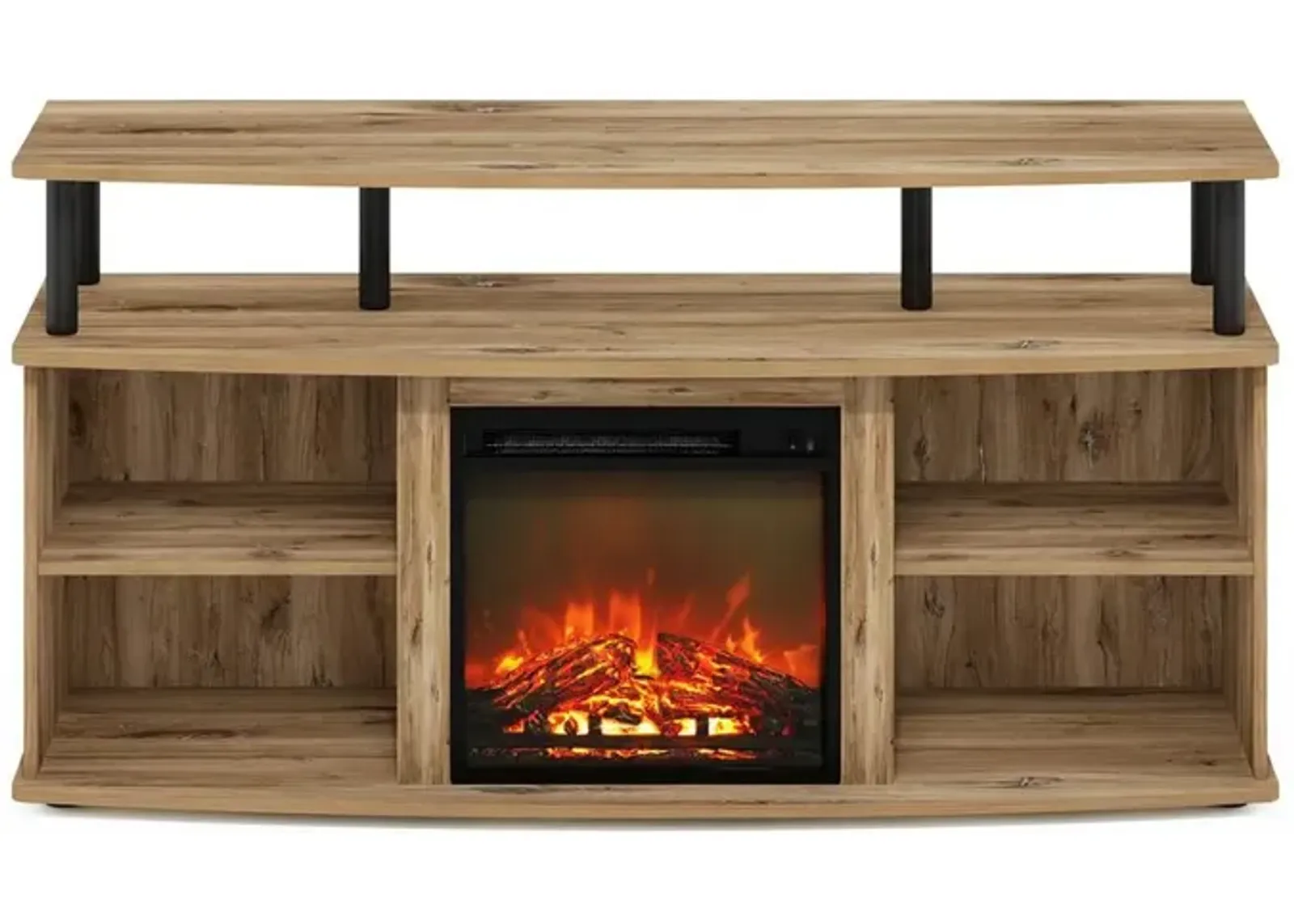 Open Shelving Storage Fireplace Entertainment Center for TV up to 55 Inch