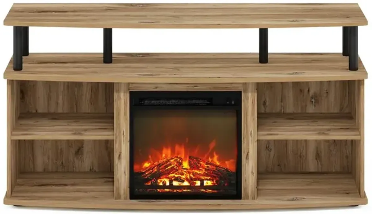 Open Shelving Storage Fireplace Entertainment Center for TV up to 55 Inch